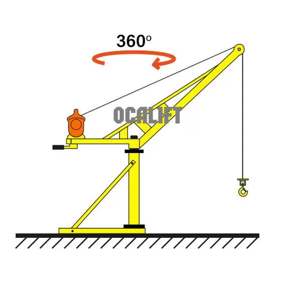 OCALIFT KADET 400 кг Мини кран переносной поворотный со стрелой (без лебёдки) в Ростове-на-Дону купить по выгодной цене 100kwatt.ru