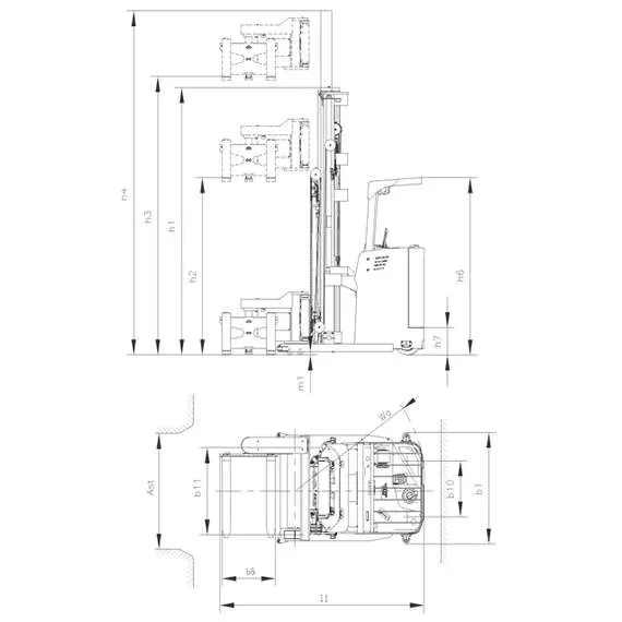 GROS (MIMA) MC15 1,5 т 4,5 м Самоходный штабелер узкопроходный с трехсторонней обработкой груза в Ростове-на-Дону, Грузоподъемность: 1.5 тонны (1500 кг), Высота подъема вил, м.: 4.5 м, Напряжение: 48 В, Тип батареи: Кислотная, обслуживаемая купить по выгодной цене 100kwatt.ru