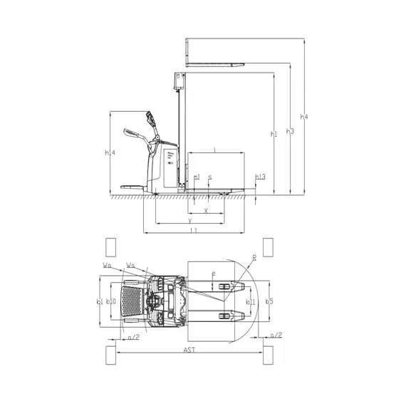 GROS (MIMA) MB1545LC-Li-ion FFL 1,5 т 4,5 м Самоходный штабелер с платформой и свободным подъемом в Ростове-на-Дону купить по выгодной цене 100kwatt.ru