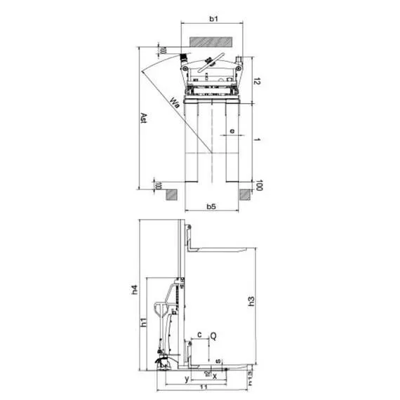 OXLIFT SES15 2500 мм 1500 кг Штабелер с электроподъемом и раздвижными вилами в Ростове-на-Дону, Грузоподъемность: 1.5 тонны (1500 кг), Высота подъема вил, м.: 2.5 м, Тип батареи: Кислотная, обслуживаемая купить по выгодной цене 100kwatt.ru