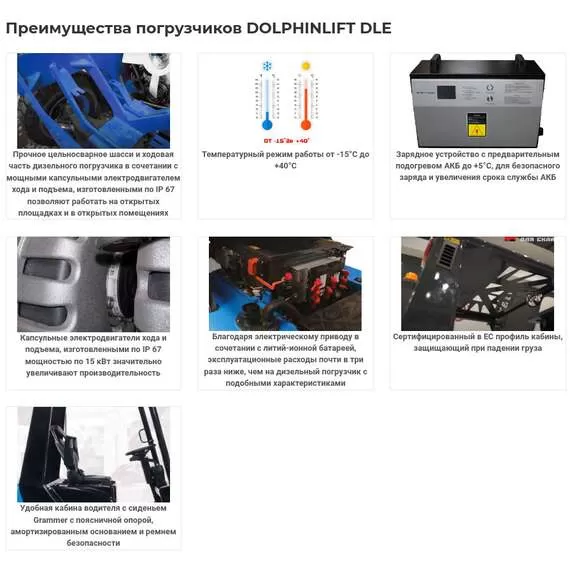 DOLPHINLIFT DLE 35 TX 47 Li-ion 3,5 т 4,7 м Электрический погрузчик (пр-во Турция, Side-Shift) в Ростове-на-Дону, Грузоподъемность: 3.5 тонны (3500 кг), Высота подъема вил, м.: 4.7 м, Напряжение: 115 В, Тип батареи: Li-ion, литий-ионная купить по выгодной цене 100kwatt.ru