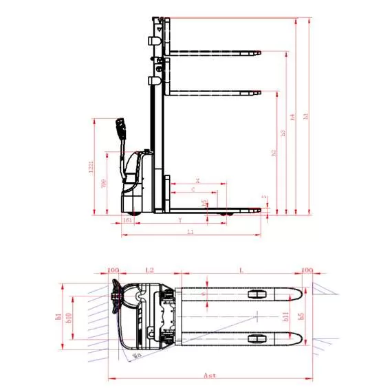 OXLIFT AX 1230H 3000 Мм 1200 Кг Самоходный Штабелер в Ростове-на-Дону купить по выгодной цене 100kwatt.ru